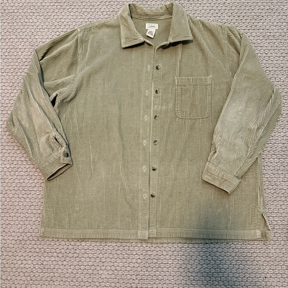 L.L. Bean Sage Green Corduroy Shirt Jacket